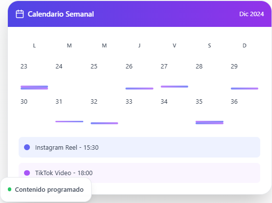 Calendario semanal